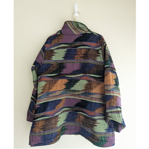 Reversible Tapestry Textured abstract zip jacket - Picture 4 of 15